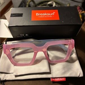 Breaksun Pink Square Glasses